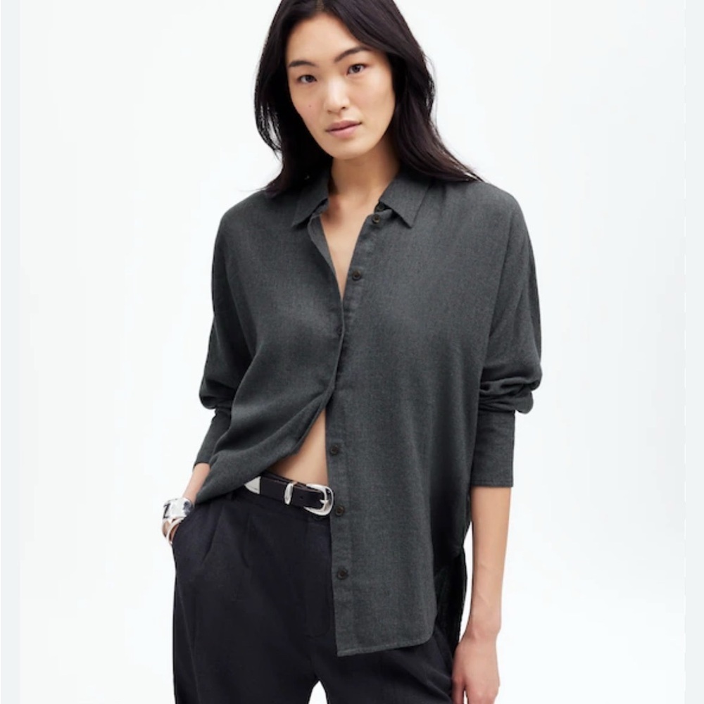 Madewell Charcoal Button-Up Shirt Sz L